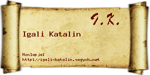 Igali Katalin névjegykártya