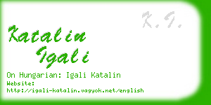 katalin igali business card